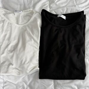 Ekouare White and Black Maternity T-Shirts
